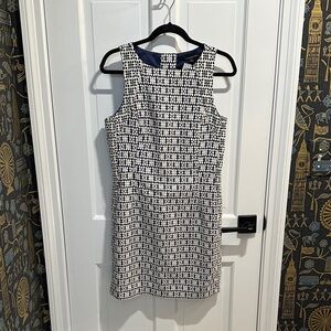 Banana Republic Navy and White Geometric Mini Dress Size 10